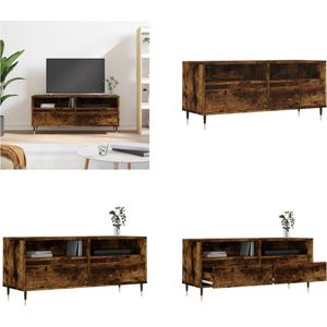 vidaXL Tv-meubel 100x34-5x44-5 cm bewerkt hout gerookt eikenkleurig - Tv-meubel - Tv-meubelen - Tv Kast - Opbergkast