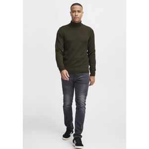Blend - Heren Sweater (lekker fijn warm) - Coltrui - Olive – 100% organic material - Maat XL