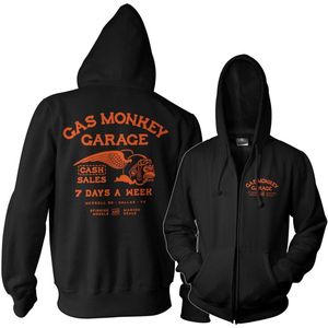 Gas Monkey Garage Cash Monkey Zipped Hoodie GMG-33-GMG102-H61-13 Black-S