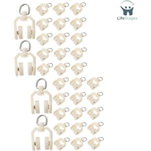 LifeStages - Gordijn Runners - 60 Stuks Gordijnkatrol - Gordijnhaken Voor Gordijnen - Gordijnrailwiel - Gordijnhaken Vervang De Gordijnrailkatrollen - Gordijnrailkatrol Gordijnen - Gordijnrollen Metaal