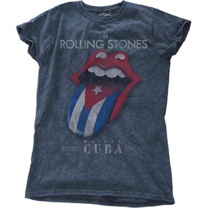 The Rolling Stones - Havana Cuba Dames T-shirt - M - Blauw