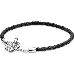 Pandora - Moments Braided Leather T-bar Bracelet - 591675C01 S1 17,50cm
