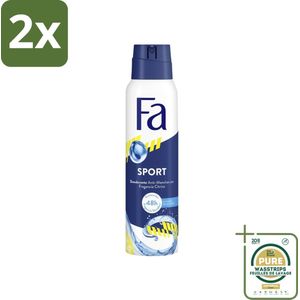 Fa - Deodorant Spray - Sport - Citroen - Tegen Vlekken - 48 uur Bescherming - 150 ml - Voordeelverpakking - 2 stuks - Fa - Sport