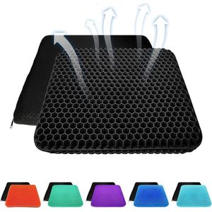 CLGP® Gelkussen voor Zitontlasting - Zitkussen - Ergonomisch Kussen voor Stoel - Zwart