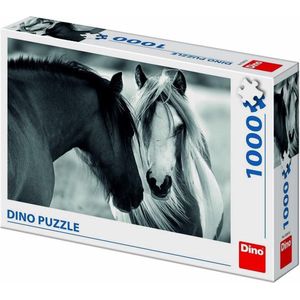 Puzzel Paarden Zwart-Wit - Legpuzzel van 1000 stukjes