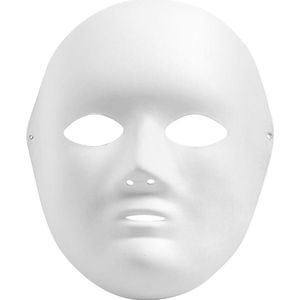 Creotime Masker 22 X 17 Cm Wit Papierpulp 1 Stuk