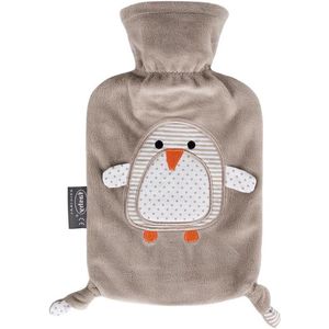 Warmwaterkruik/kinderwarmwaterkruik Pinguïn thermoplast - pluizige overtrek - robuust en duurzaam - 08 liter