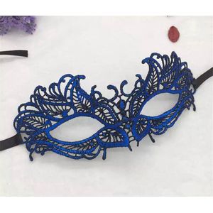 Akyol - kant masker - blauw masker - veneticaan masker - bal masker - gala masker - carnaval - masker -venetie masker -masker voor halloween - halloween - feest - bal