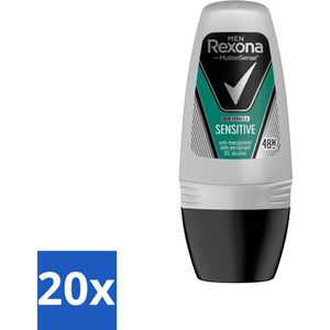 Rexona Men - Sensitive - Deo Roll-on - Anti-transpirant - 50 ml - Bulkverpakking - 20 stuks