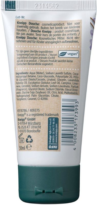 Kneipp - Mini Douchegel - Relaxing - 8x50 ml - Natuurlijke Etherische Lavendelolie