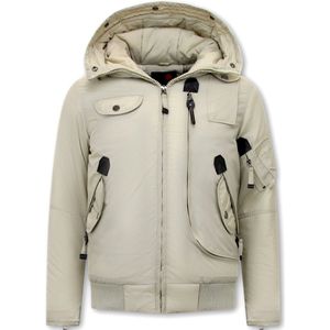 Korte Heren Winterjas met Capuchon - 1771 - Beige