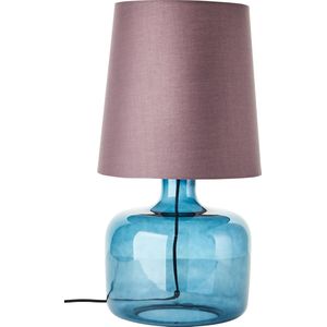 Brilliant Hydra tafellamp 57cm taupe/donkerblauw glas/textiel snoer schakelaar 1x A60, E27, 60 W, geschikt voor normale lamp (niet inbegrepen)