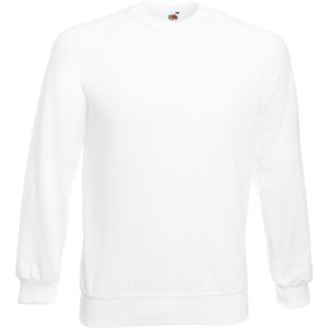 Fruit Of The Loom Unisex Raglan Mouwen Belcoro® Sweatshirt (Wit)