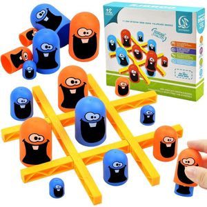 Ouder-kind interactief Tic Tac Toe spel - Blauw/Oranje schaakbordspel