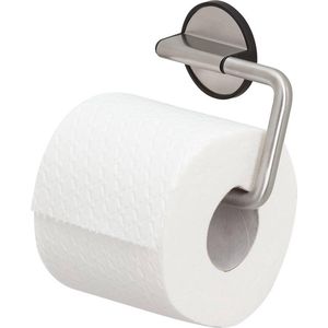 Tiger Tune - Wc rolhouder zonder boren - Toiletrolhouder - Zelfklevend 3M tape - RVS geborsteld / Zwart