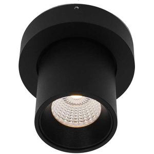 Artdelight - Plafondlamp Laguna 1L Rond - Zwart - LED 6W 2700K - IP20 - Dimbaar > spots verlichting led | opbouwspot led | plafonniere led zwart | led lamp