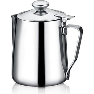 Arsel Melkkan met deksel 700ml - 18/10 RVS - 0.80mm dikte -koffiemok, beker, melkschuim, kruik , voor latte coffee art- Barista Melkkannetje - Melkopschuimkannen