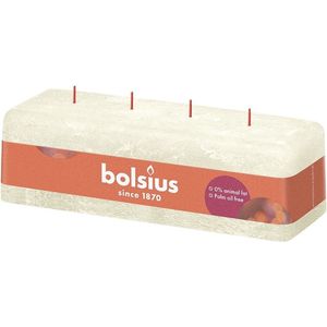 Bolsius Stompkaars Rustiek 4 Lonten Soft Pearl - 9 cm / 25 cm