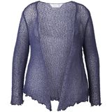 MIAMODA - Dames - Jasje elastische slim fit openingen golvende randen - Donkerblauw - Maat 42+