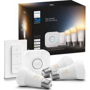 Philips Hue White Ambiance Starter Pack E27 met 3 lampen, dimmer + Bridge