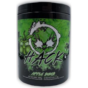 Hack Energy Apple Bomb - Gaming fuel - Suiker Vrij - Gaming Drink - Groene Appelsmaak - Bewezen Ingrediënten - 40 servings