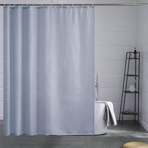 Douchegordijn 180 x 180 cm, textiel badgordijn van polyester, schimmelbestendig, waterafstotend, wasbaar, voor badkuip en douche, grijs-blauw, met 12 douchegordijnringen.