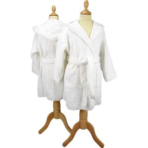 ARTG® Boyzz & Girlzz - Kinder Badjas met Capuchon - Wit - White - Maat 140/152