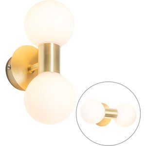 QAZQA cederic - Moderne Wandlamp Up Down voor binnen voor badkamer - 2 lichts - D 113 mm - Goud/messing -