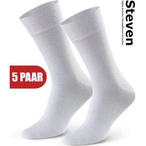 STEVEN - Katoen Heren Sokken Lichtgrijs - Multipack 5 Paar - Maat 45 46 47 - Luxe Mannen Sokken - Hoogwaardige Kwaliteit - Naadloos - Voor onder een Pak - MADE in EU