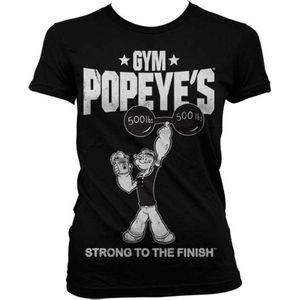 Popeye Dames Tshirt -L- Popeye's Gym Zwart