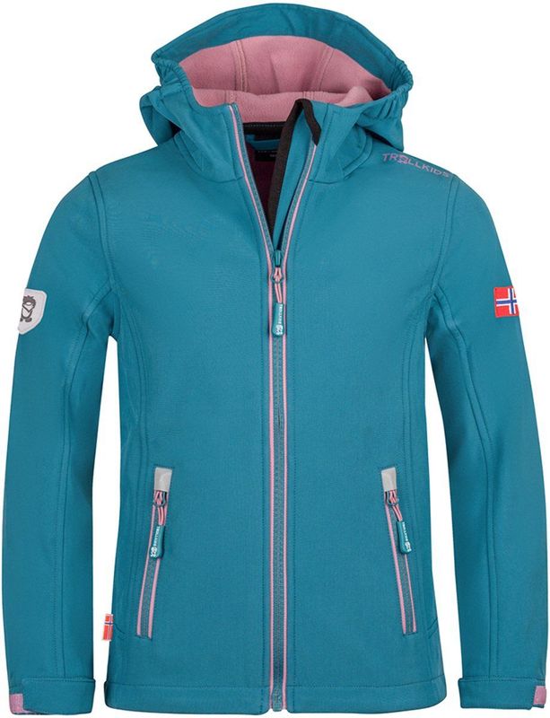 Trollkids - Trollfjord - Softshelljack - Blauw - 98 cm - Meisjes