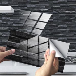 Zwarte Marmeren PVC Tegelstickers voor Keuken en Badkamer | Hittebestendig en Waterdicht | 12 Stuks