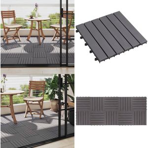 vidaXL Terrastegels 10 st 30x30 cm massief acaciahout greywash - Terrastegel - Terrastegels - Patiotegel - Patiotegels
