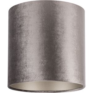Uniqq Lampenkap velours zilver Ø 25 cm - 25 cm hoog