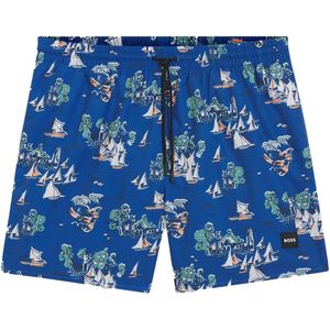 BOSS Zwemshorts 'Piranha'  blauw / cyaan blauw / zwart / wit