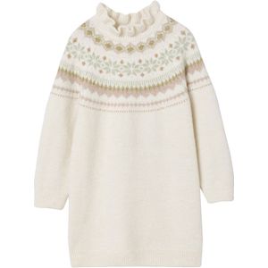 Vertbaudet - Jacquard Jurk - Meisjes - Tricot - Lange Mouwen - Zacht