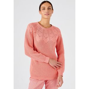Damart - Pull in ajourtricot, katoenmix - Dames - Oranje - M