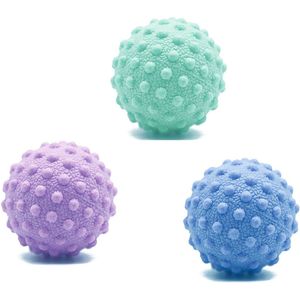 3 stuks fascia balls - Fascia balls - Voetmassageballen - Myofasciale release - Yoga fitness - TPE - Herstellende voetmassageroller - 5,3 cm - Verlicht pijn veroorzaakt door plantaire fasciitis - Blauw, Paars, Groen
