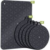 HI NATURE™ Inductie Beschermer Set - Hittebestendig - Zwart - 6 Stuks