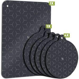 HI NATURE™ Inductie Beschermer Set - Hittebestendig - Zwart - 6 Stuks
