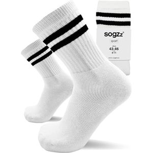 SOGZZ Sportsokken - Tennissokken - 4 Paar Retro Model - Stripes - Wit - Maat 35/38