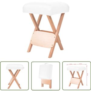 vidaXL Massagetafel - Massagekruk - Massagekruk met 12 cm dikke zitting inklapbaar wit - Ergonomische Stoel - Zitkussentjes - Pvc Materiaal