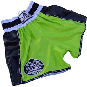 PunchR Muay Thai Kickboks Broek Neon Groen Zwart - S