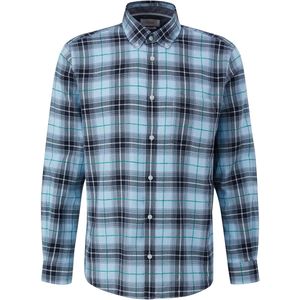 S.Oliver Geruit Regular Fit Overhemd Lichtblauw