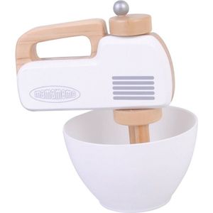 Mamamemo Handmixer Hout 13 X 6 X 10 Cm Wit