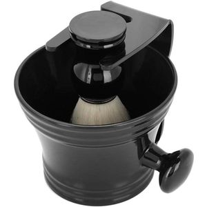 Allecto plus - Scheerkwast set voor heren: nylon borstel, standaard en schaal - 3-in-1 scheerset met scheerhouder