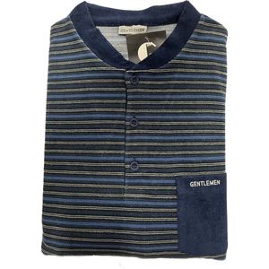 Gentlemen - Badstof Heren pyjama - Donkerblauw - Maat XXL