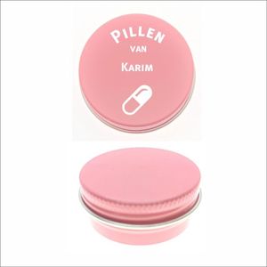 Pillen Blikje Met Naam Gravering - Karim