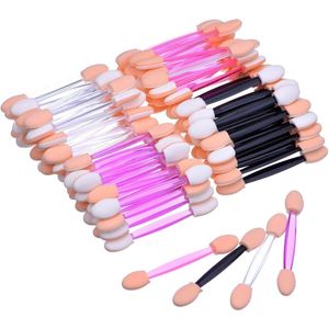 Green Glow - Dubbelzijdige Sponge Make-upkwast Applicator - 100 stuks - Meerkleurig - Zachte en Precieze Applicatie