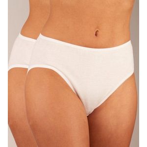 Dulcia Midi slip - 2 Pack White - maat 44 (44) - Dames Volwassenen - 100% katoen- 684.0401 -44